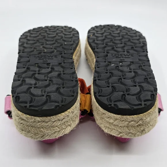 Loewe Colorblock Strappy Platform Espadrilles Sandals